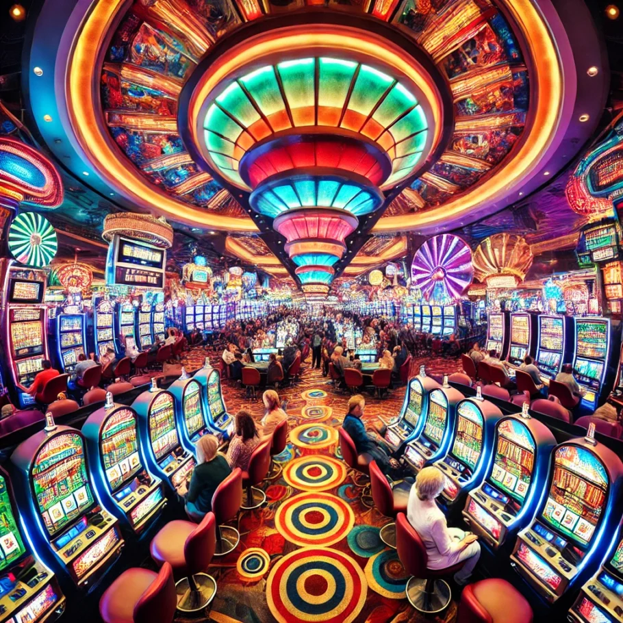A bustling Las Vegas casino floor filled with slot machines - Best Casinos for Slot Machines in Las Vegas