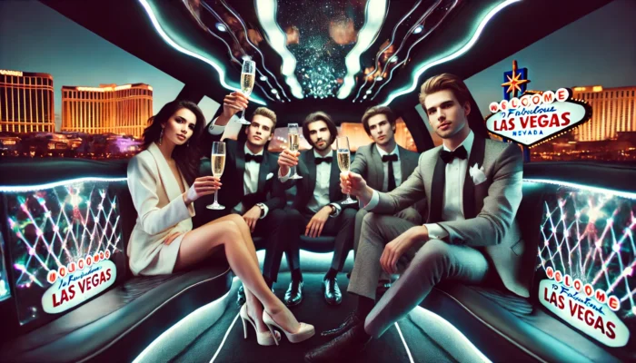alt= "Friends enjoying their Las Vegas limo service for special events"
