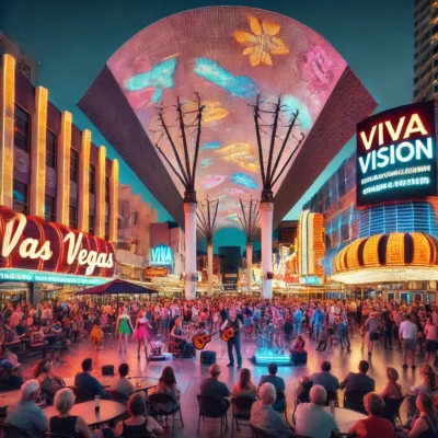 alt= Lively Fremont Street in Las Vegas"