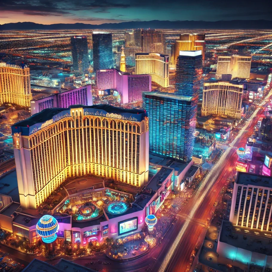 alt= "Las Vegas strip at night"