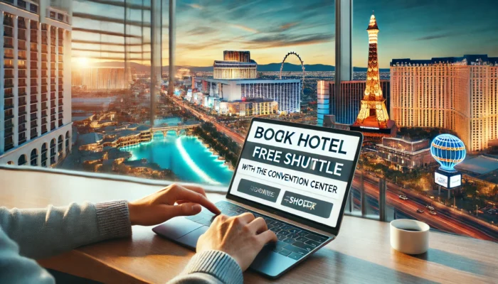 alt= "Tips for finding Las Vegas hotels with free shuttle to convention center"