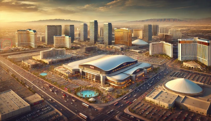 alt= "Las Vegas Convention Center and nearby hotels"