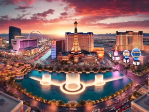 alt= "Las Vegas Strip at Sunset"