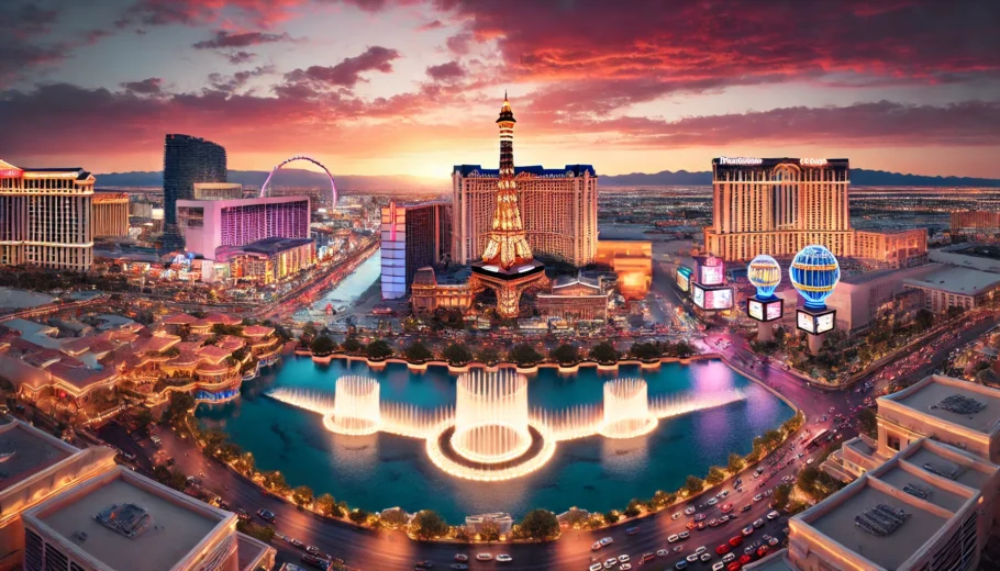 alt= "Las Vegas Strip at Sunset"
