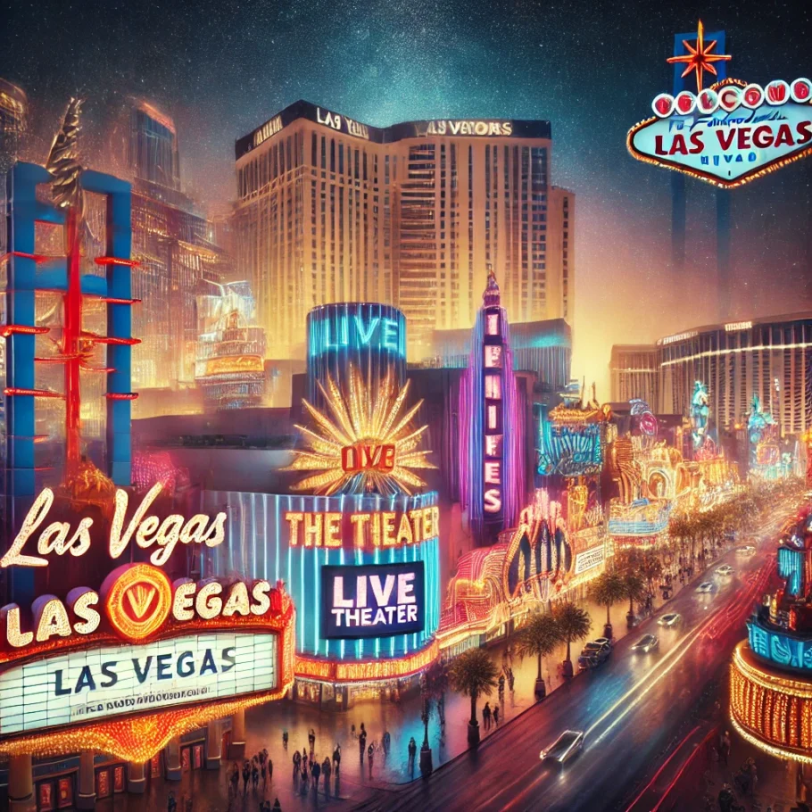 alt= "Las Vegas Strip showcasing the best live theater performances in las Vegas"