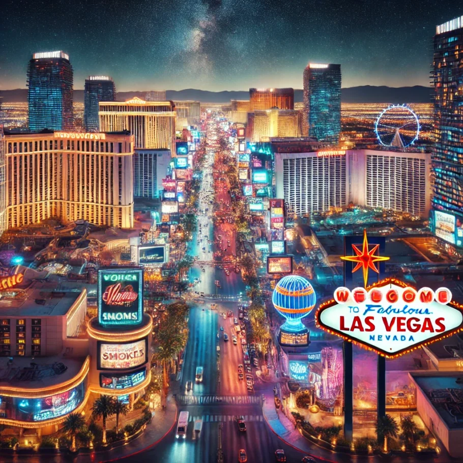 alt= "Las Vegas Strip at night"