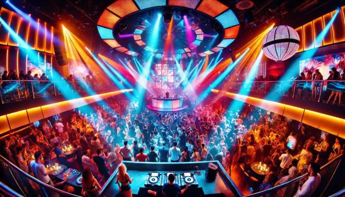 alt= "DJ at a nightclub in Las Vegas"