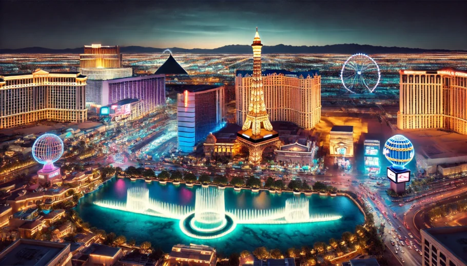 alt= "Las Vegas Strip at night"