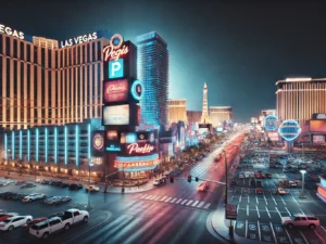 alt= "Las Vegas Strip at night"
