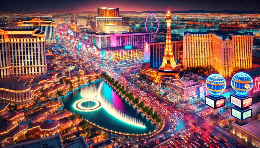 alt= "Las Vegas Strip at night"
