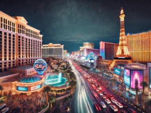 alt= "Las Vegas Strip at night"