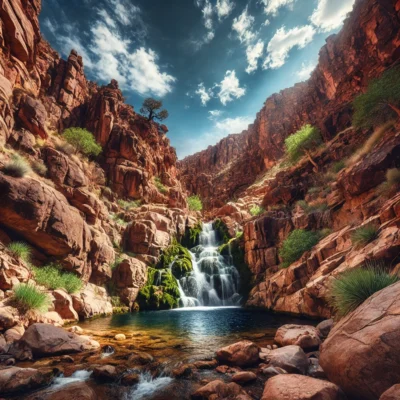 alt= "Hidden waterfalls in the Las Vegas Desert"
