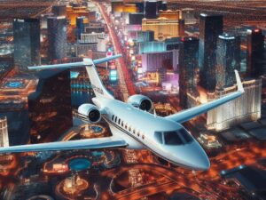 alt= "How to charter a private jet to Las Vegas"