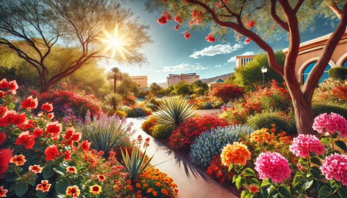 alt= "Summer flowers in Las Vegas"
