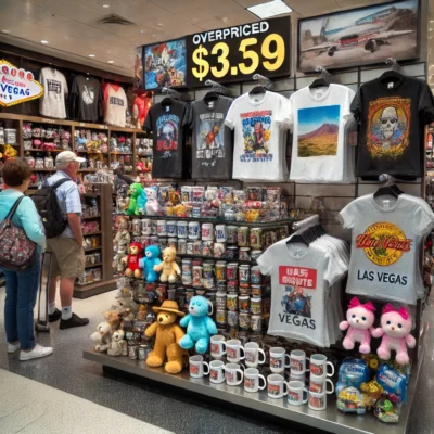 alt= "Souvenirs at a Las Vegas Airport"